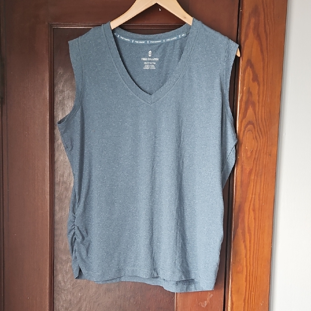 Women's Blue Sleeveless Exercise Tank Top